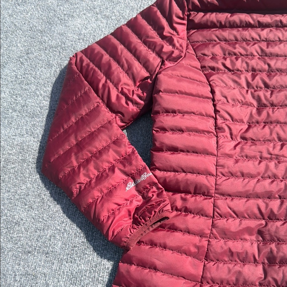 Eddie Bauer Travex Jacket Womens M Maroon Puffer EB 700 Down Insulated Outdoor - Picture 7 of 8